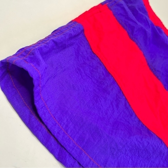 New Vintage MTO Sport Red & Purple Wide Striped Pockets Board Shorts Swim Shorts - Picture 5 of 14